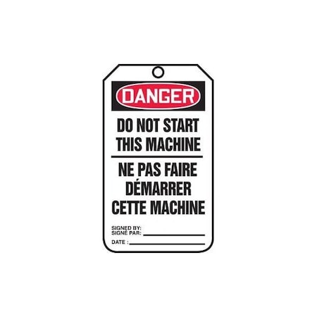 Accuform Danger, RP-Plastic, 3-1/4 in Width, 0.075 in Height, , 5 PK TCF131PTM